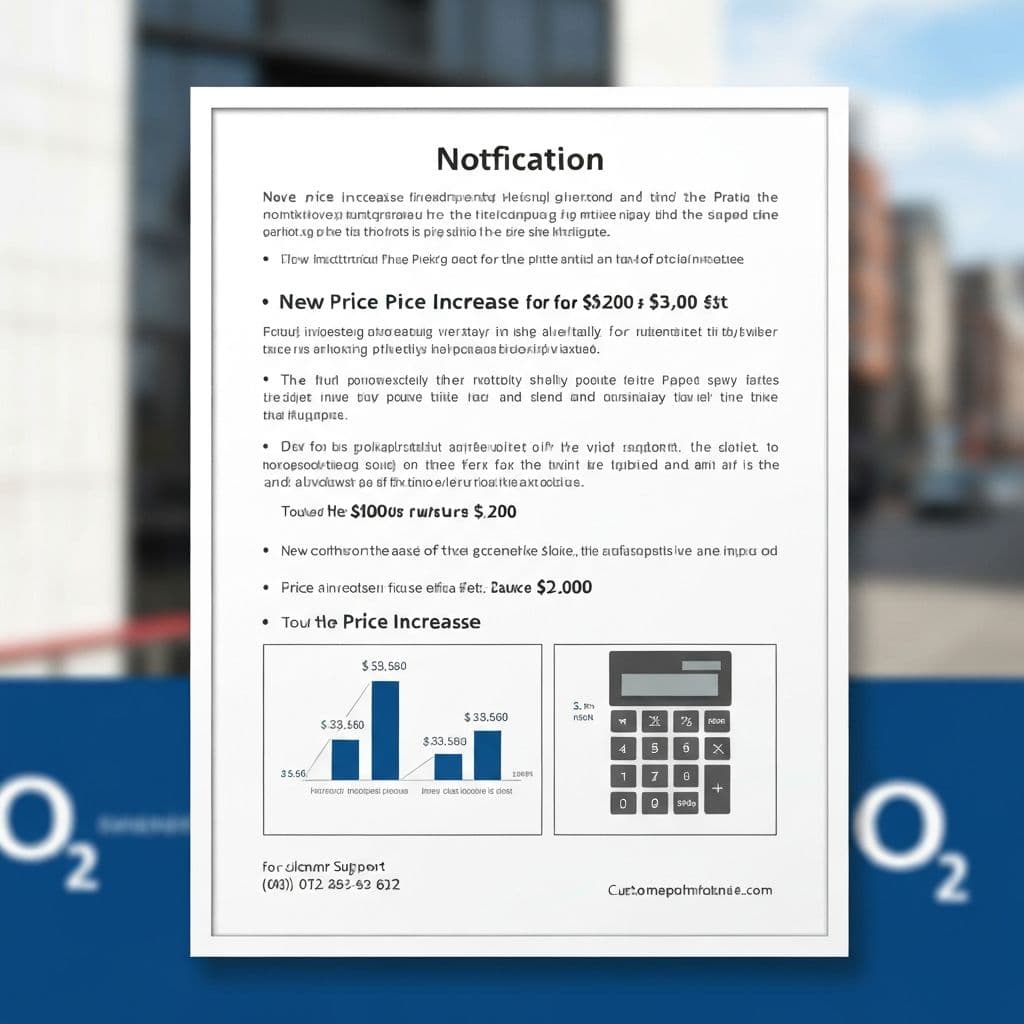 O2 price increase notification with Ofcom exit rights